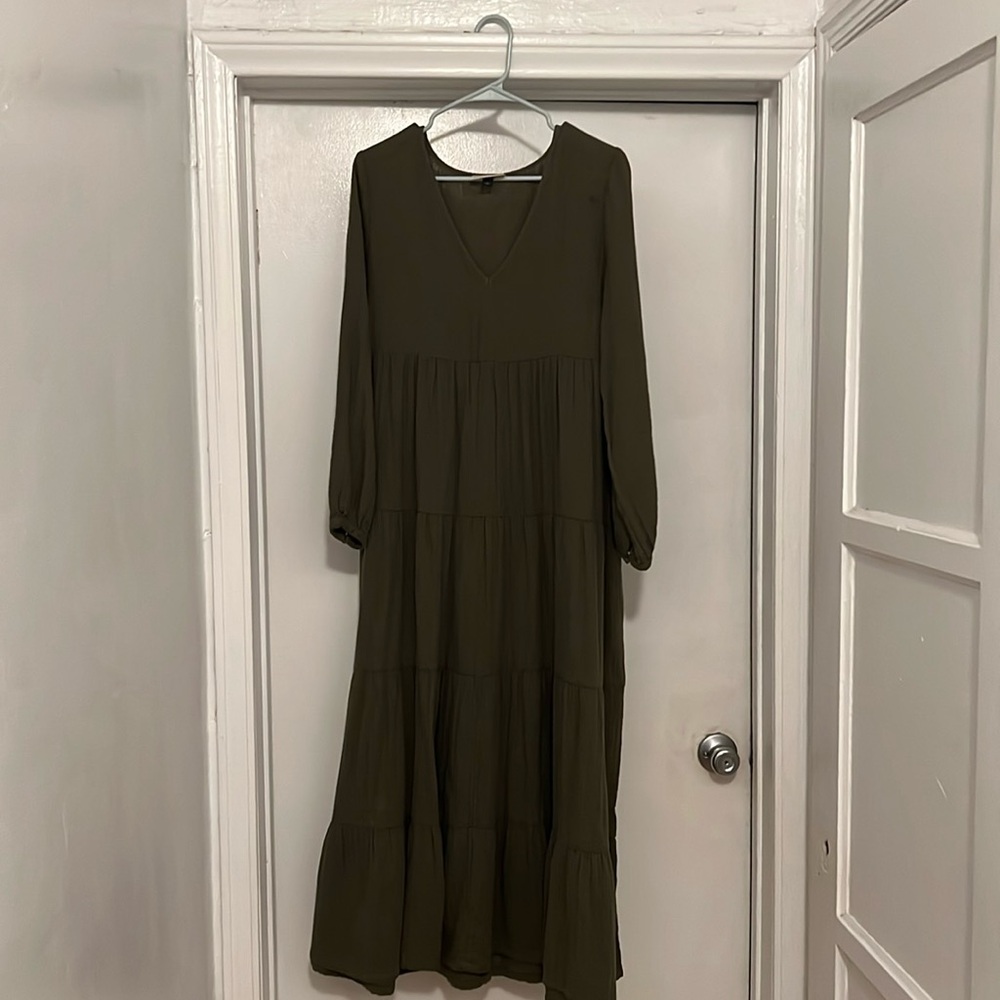 Long dark green dress size M